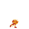 Mario throwing a fireball forwards.